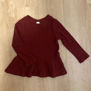 Cat & Jack peplum ribbed long sleeve tee
